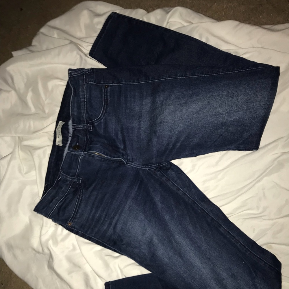 Blue jeans with slight fading